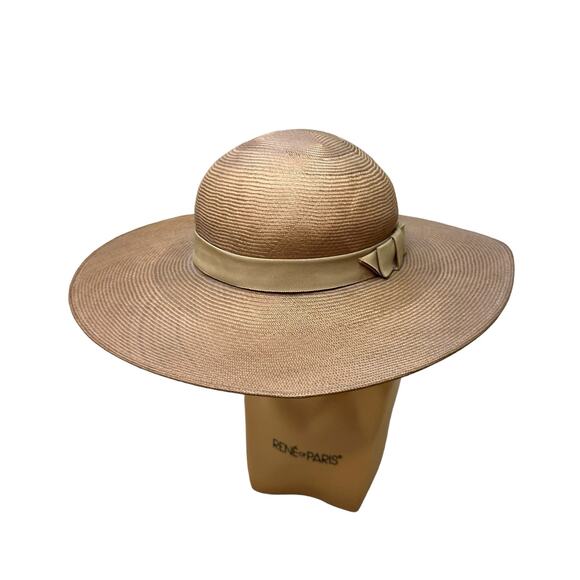 Vintage Frank Olive Saks Fifth Avenue Classic Straw Sun Hat One Size main image 10